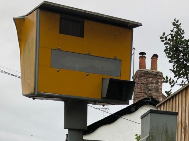 The broken speed camera in Kenton. Picture: Alan Connett