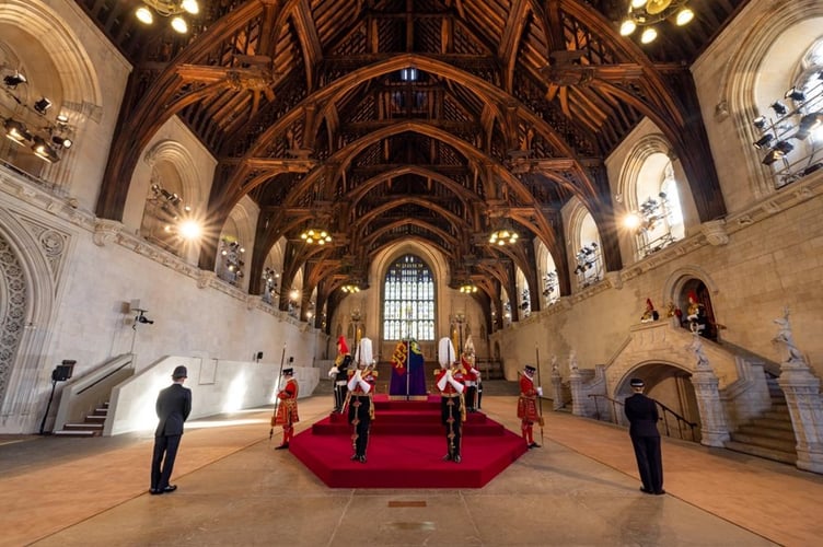 Her Majesty the Queen lying in state at Westminster Hall 