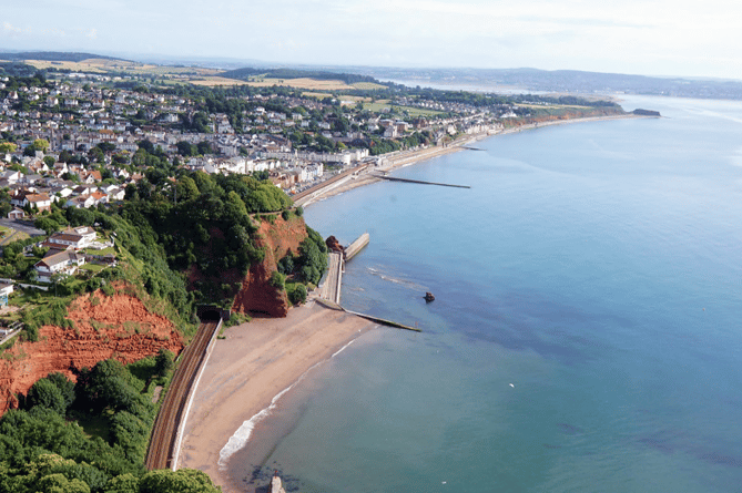 Aerial view of part of the Dawlish line