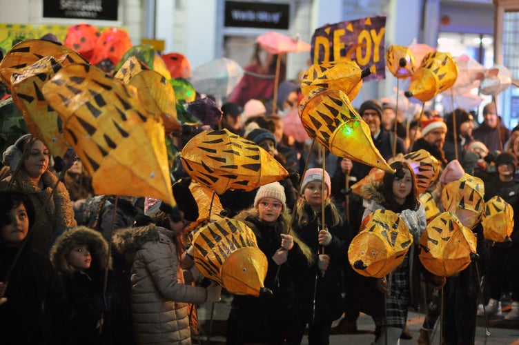 Lantern parade in Newton Abbot