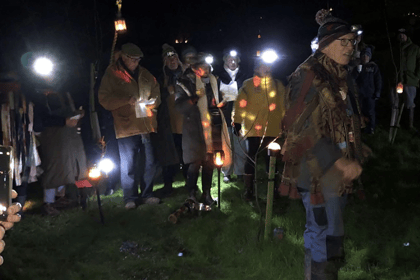 Wassailing warms up a chilly night in Holcombe