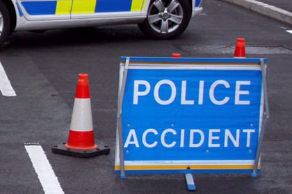 Man trapped as van overturns on A381