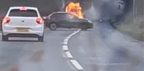 Campervan destroyed in fire on the A386