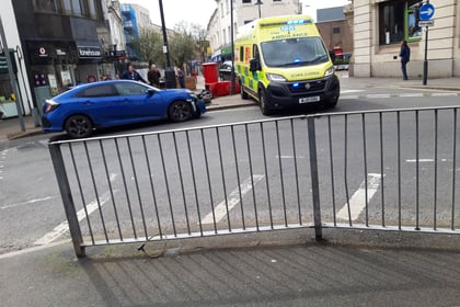 Newton road closed  after collision