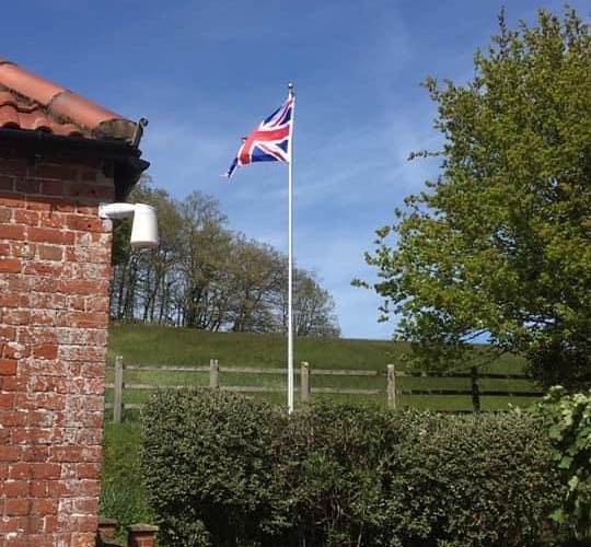 Mamhead Hall's new flag in honour of the Coronation 