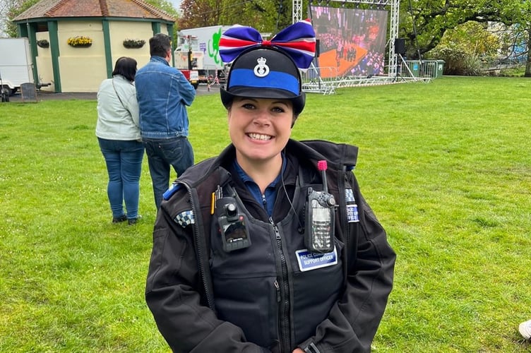 PCSO Michelle Buckley got into the Coronation spirit in Dawlish 