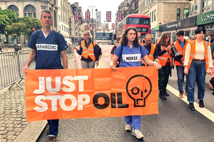 Exeter grandmother on London Just Stop Oil slow march
