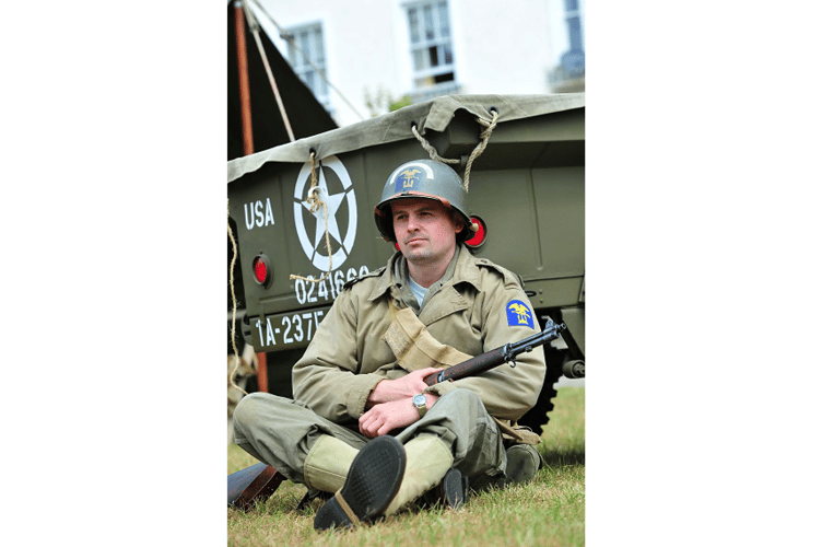 Jamie Byrne from the Torquay-based Utah 237 Re-enactment Group.