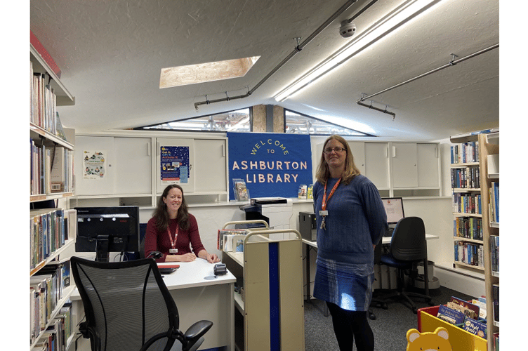 Karen Berry and Ros Parkes in the library space