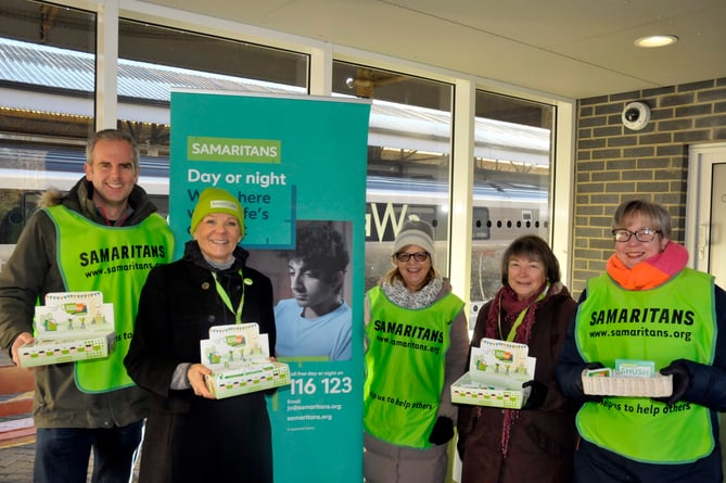 Samaritans volunteers on and at Newton Abbot railway station