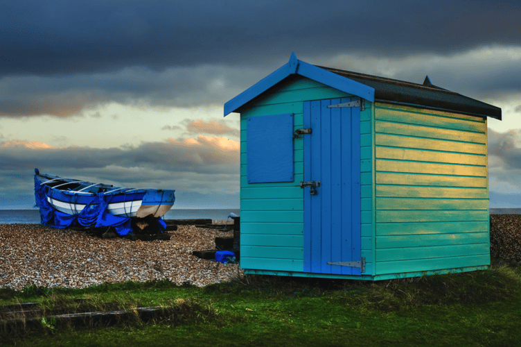 Beach hut stock image 