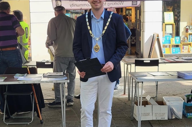 Mayor of Newton Abbot Alex Hall at his first public event 