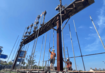 Restoration work gets under way on iconic railway gantry