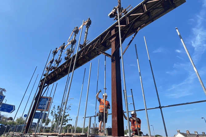 The gantry in Newton Abbot 