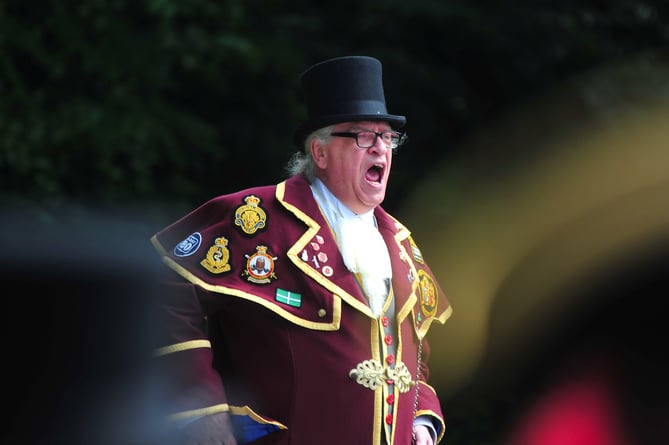 The inaugrual  Kingsteignton Town Crier Competition. Newton Abbot crier Nigel Kenneison