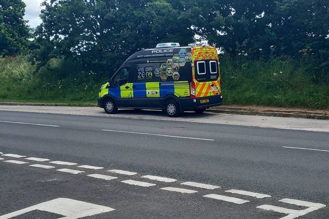 Police road safety operation in Bovey Tracey. Photo Devon and Cornwall police