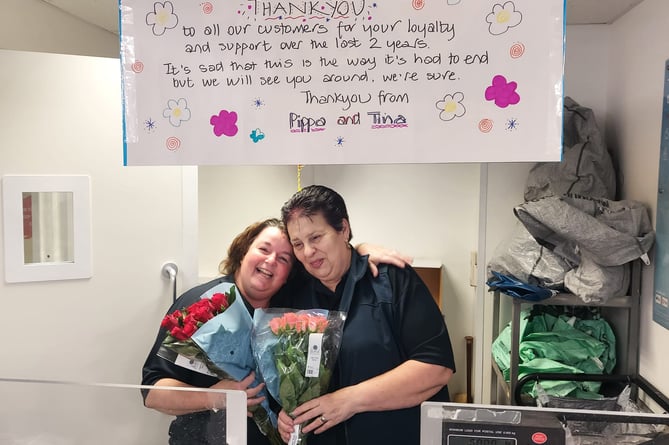 Sad farewell to staff at Dawlish Post Office counter. Photo Gordon Richards 