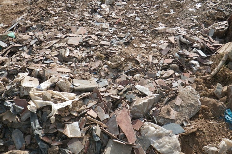 Waste dumped at the site