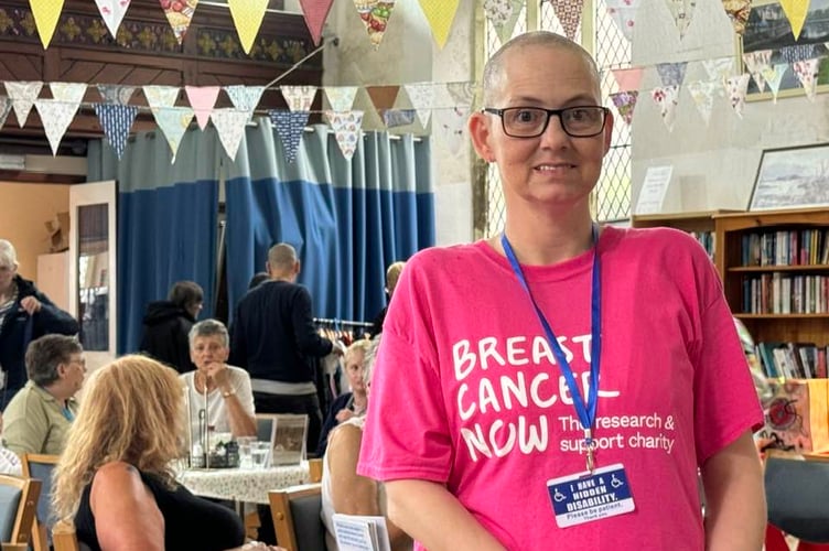 Kirsty Fordham after her head shave at the Strand Centre, Dawlish. Photo Bob Simpson 