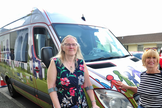 The mobile Post Office lifeline that serves Kingskerswell. Janet Carter and Jane Taylor