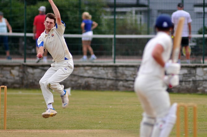 Devon Cricket League C Division West.  South Devon 1st XI versus Cornwood 2nd XI. South Devon's Josh Hammett