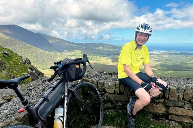 Dr Simon Scott-Hayward in training for his fund-raising challenge. 