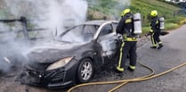 Fire destroys car 