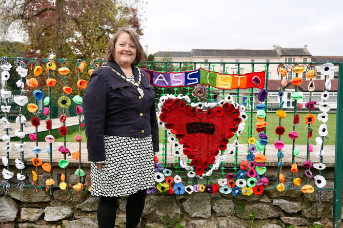 Dawlish Poppy Wall under construction. Lin Goodman-Bradbury Photo: Bob Simpson