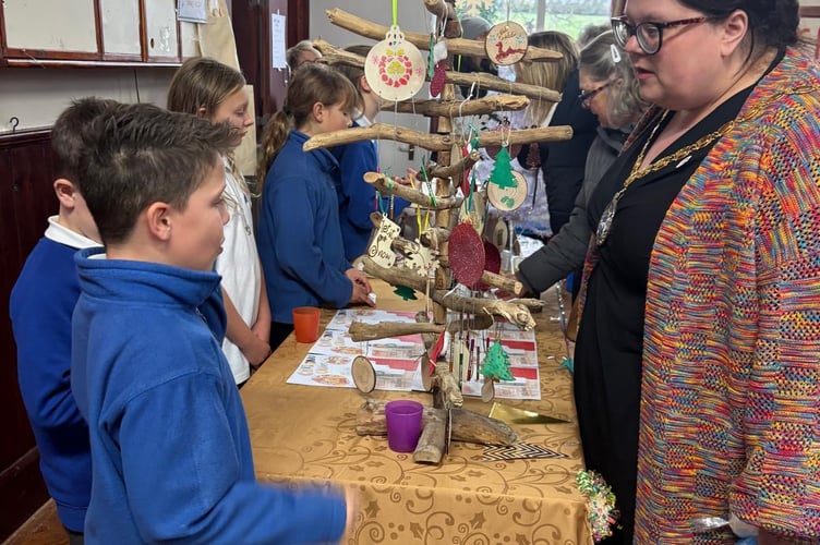 Cllr Rosie Dawson supports Cockwood School's budding businesses.