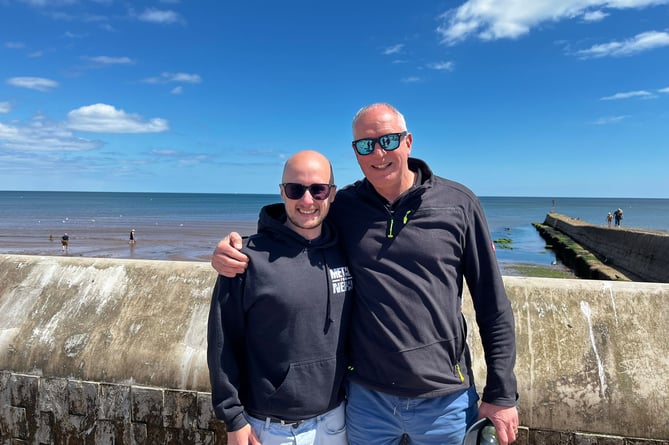 Andy, left, and Chris 12 years on from their leukaemia treatment. 