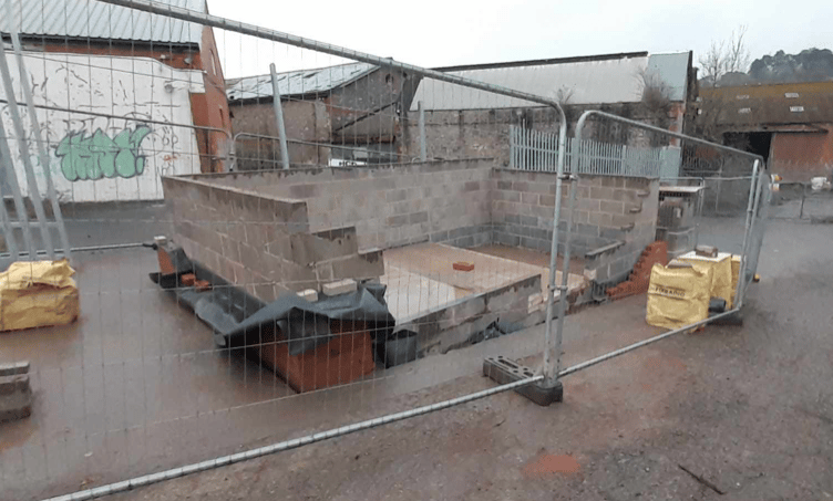 The foundations of what is to become new bat houses has been laid at Bradley Lane 