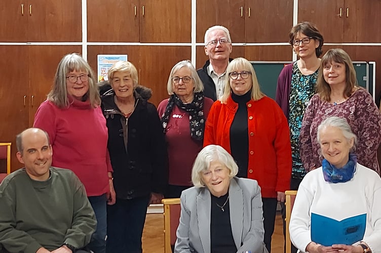 KingsCare writing group From left:  Back row: Maggie Bonnell, Helen Davis, Julia Clegg, Chris Gibson, Ann Blakeley, Debbie Jeffery, Mary Browning. Front row: Will Bennetts, Ann Widdecombe, Jayne Mace. Photo supplied by Helen Davis